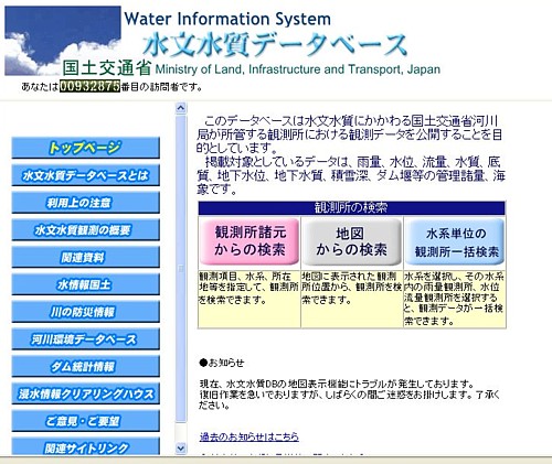 水質 データベース 交通 国土 省 水文